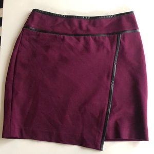 WHBM Leather Trim Skirt